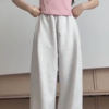 雪花灰鬆弛感直筒衛褲