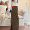 美式復古顯瘦咖色寬褲