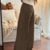 美式復古顯瘦咖色寬褲