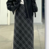 經典格紋長裙