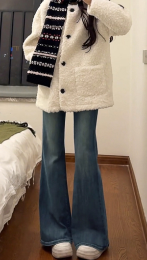 高腰塑形彈力微喇褲