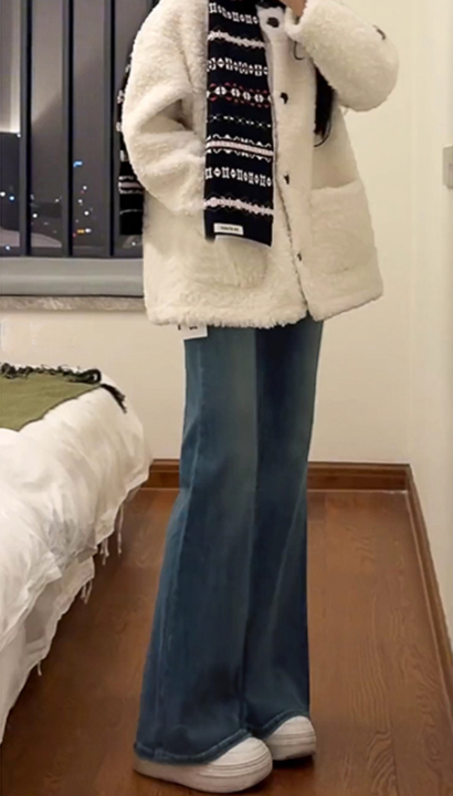 高腰塑形彈力微喇褲